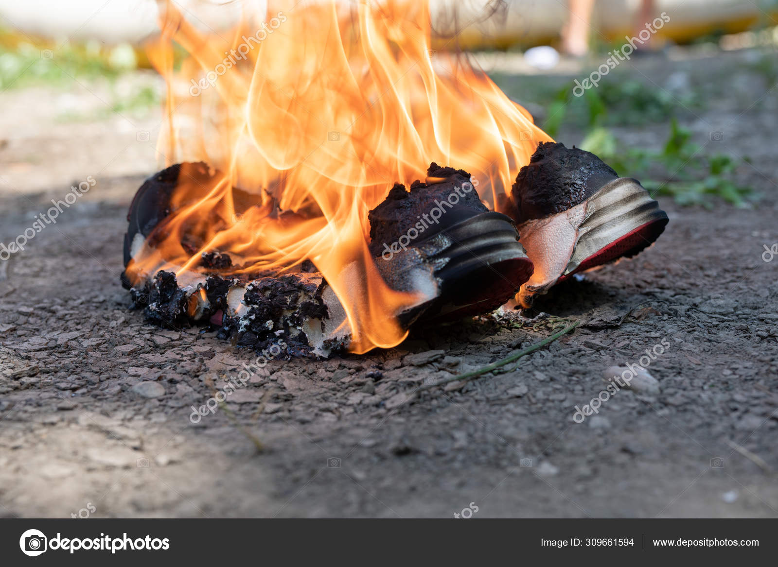 sneakers on fire