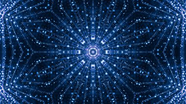 mavi arka plan. işleme parlayan parçacıklar