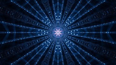 mavi arka plan. işleme parlayan parçacıklar