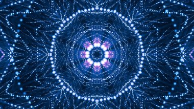 mavi arka plan. işleme parlayan parçacıklar