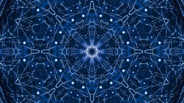 mavi arka plan. işleme parlayan parçacıklar