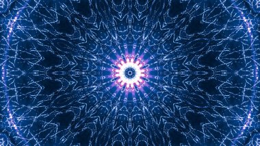 mavi arka plan. işleme parlayan parçacıklar