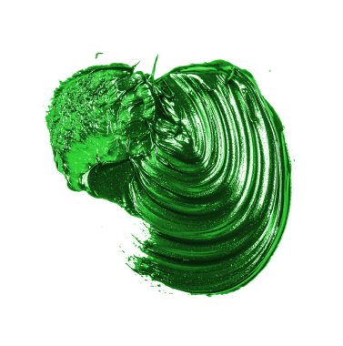 beyaz zemin üzerine yeşil yağlı boya smear