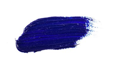 beyaz zemin üzerine mavi yağlı boya smear