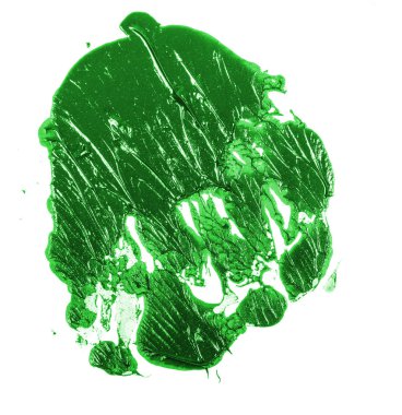 beyaz zemin üzerine yeşil yağlı boya smear