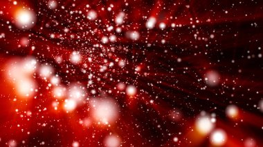 Kırmızı arka plan. işleme parlayan parçacıklar