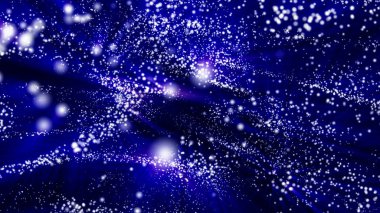 mavi arka plan. işleme parlayan parçacıklar