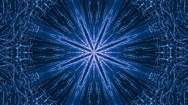 Blauer Abstrakter Hintergrund Glühende Teilchen — Stockfoto