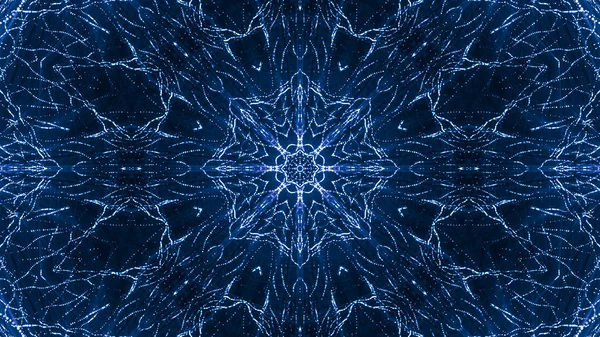 Fond Abstrait Bleu Rendant Des Particules Lumineuses — Photo
