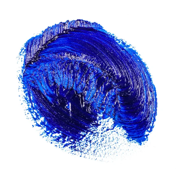 Mancha Pintura Óleo Azul Sobre Fondo Blanco —  Fotos de Stock