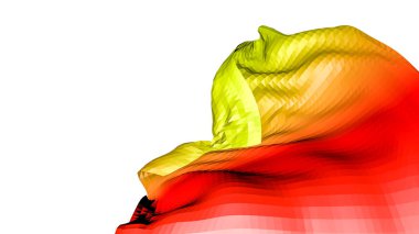 kırmızı turuncu düşük poligon zemin. eğri uçak. 3D render