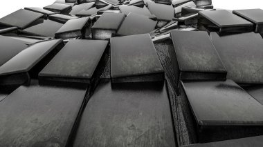 koyu parlak üç boyutlu küpler. arka plan. 3D render