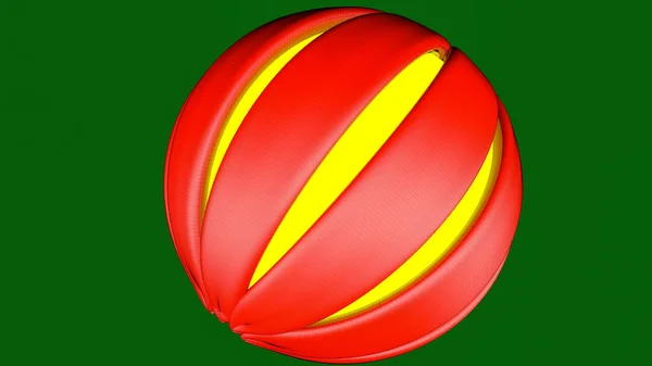 抽象的な球の三次元モデル 緑の背景 レンダリング — ストック写真