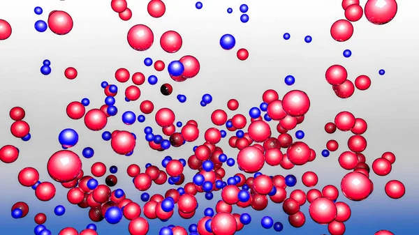 赤と青の三次元球 抽象的な背景 レンダリング — ストック写真
