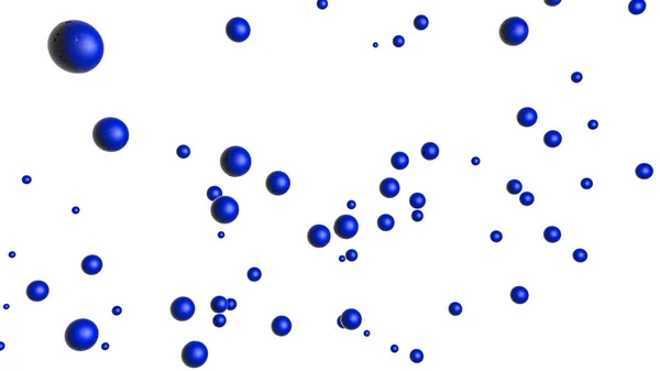 Esferas Tridimensionais Azuis Fundo Abstrato Renderização — Fotografia de Stock