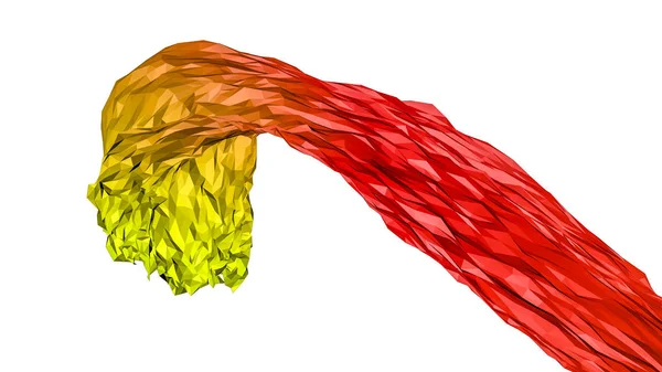Красный Оранжевый Абстрактная Фигура Низкополимерная Модель Рендеринг — стоковое фото