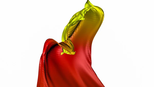Kırmızı Turuncu Soyut Figür Düşük Poli Modeli Render — Stok fotoğraf