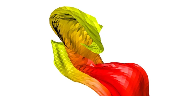 Figura Abstrata Laranja Vermelha Modelo Low Poly Renderização — Fotografia de Stock