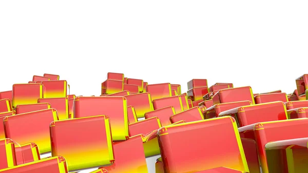 Cubos Tridimensionais Brilhantes Vermelho Alaranjados Fundo Abstrato Renderização — Fotografia de Stock