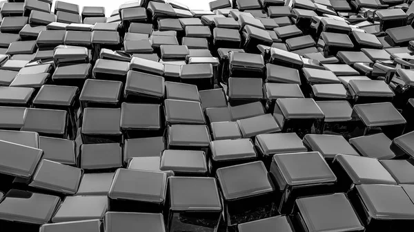 koyu parlak üç boyutlu küpler. arka plan. 3D render