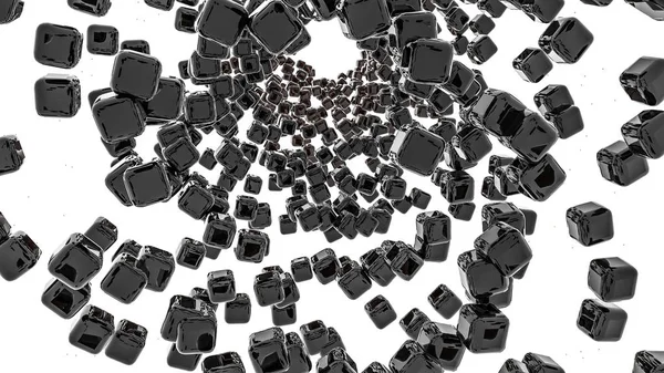 Oscuros Cubos Tridimensionales Brillantes Fondo Abstracto Renderizado — Foto de Stock