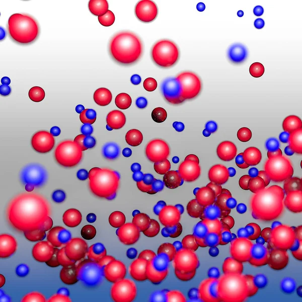Esferas Tridimensionales Rojas Azules Fondo Abstracto Renderizado — Foto de Stock