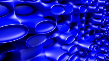 koyu mavi dışbükey üç boyutlu arka plan rakamlar. soyut resim. 3D render