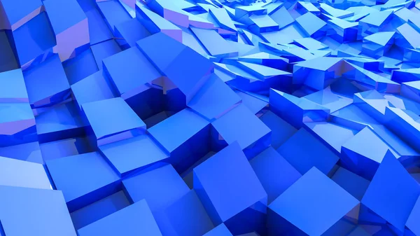Голубые Выпуклые Кубики Трехмерного Фона Абстрактная Иллюстрация Аренда — стоковое фото