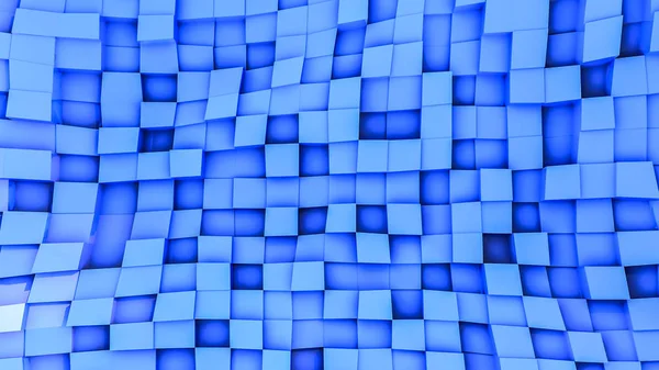 Сині Опуклі Кубики Тривимірний Фон Абстрактна Ілюстрація Рендерія — стокове фото