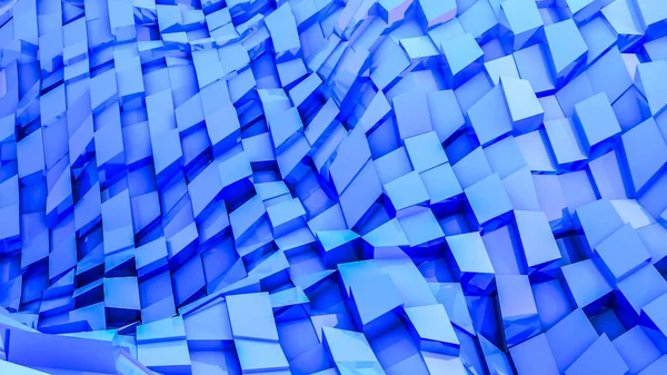 Cubos Convexos Azules Fondo Tridimensional Ilustración Abstracta Rendimiento — Foto de Stock