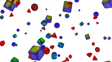 beyaz bir arka plan üzerinde parlak üç boyutlu şekil. 3D render