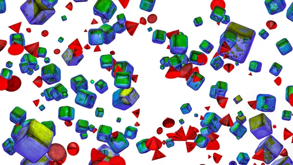 Glänsande Tredimensionella Formen Vit Bakgrund Rendering — Stockfoto