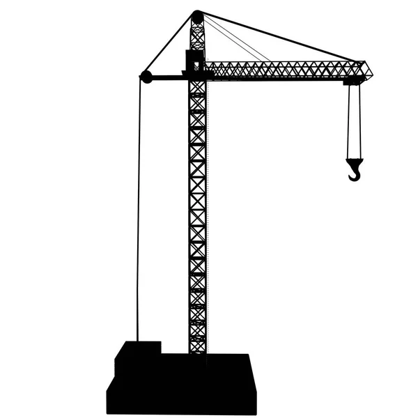 Черный Силуэт Башенного Крана Рендеринг — стоковое фото