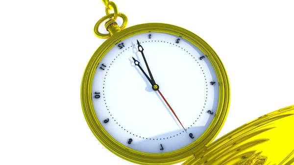 Карманные Часы Цепочке Желтого Металла Рендеринг — стоковое фото