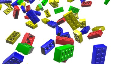 renkli küpler çocuk tasarımcıları. 3D render