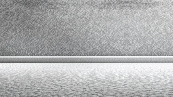 beyaz deri duvar ve tavan oda. eski metal doku. 3D render