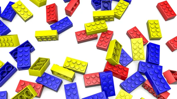 Colored Cubes Children Designers Rendering — Stock Photo, Image