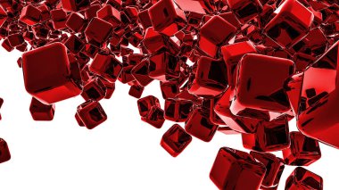 koyu parlak üç boyutlu küpler. arka plan. 3D render