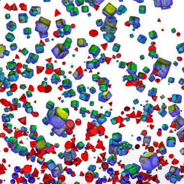 beyaz bir arka plan üzerinde parlak üç boyutlu şekil. 3D render