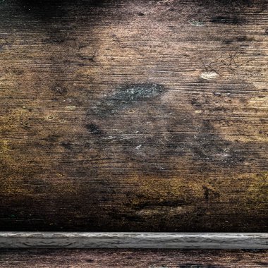 bir metal duvar ve tavan oda. eski metal doku. 3D render