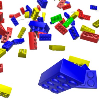 renkli küpler çocuk tasarımcıları. 3D render