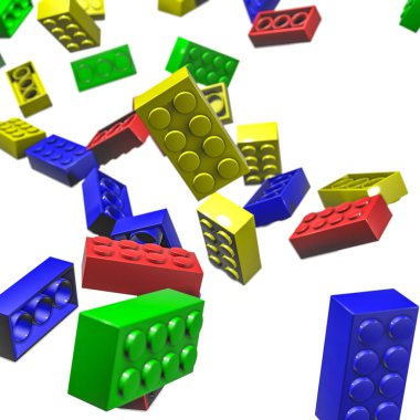 renkli küpler çocuk tasarımcıları. 3D render