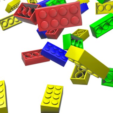 renkli küpler çocuk tasarımcıları. 3D render