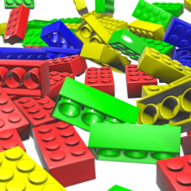 renkli küpler çocuk tasarımcıları. 3D render