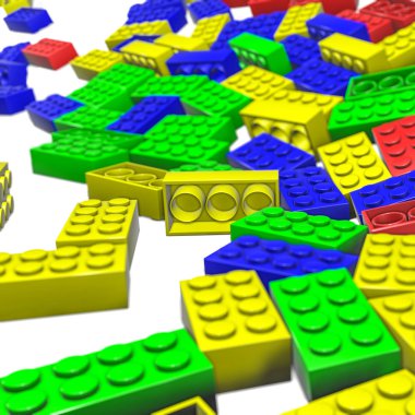 renkli küpler çocuk tasarımcıları. 3D render