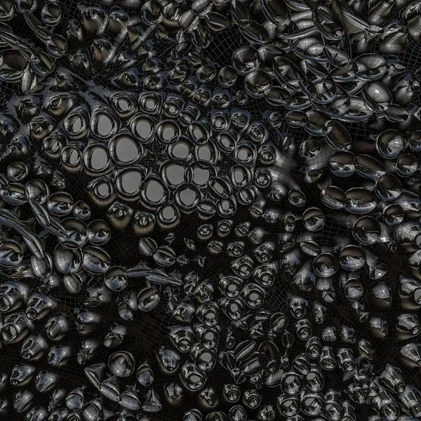 Fekete Absztrakt Háromdimenziós Háttér Szószedet Lyuk Felülete Leképezés — Stock Fotó