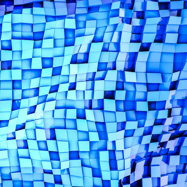 Cubos Convexos Azules Fondo Tridimensional Ilustración Abstracta Rendimiento —  Fotos de Stock