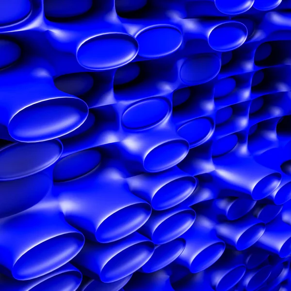 Figuras Convexas Azul Oscuro Fondo Tridimensional Ilustración Abstracta Rendimiento —  Fotos de Stock