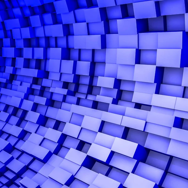 koyu mavi dışbükey üç boyutlu arka plan küpler. soyut resim. 3D render