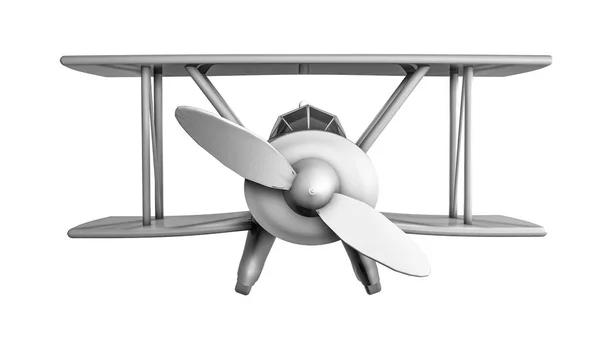 Toy Airplane White Background Biplane Model Rendering — Stock Photo, Image